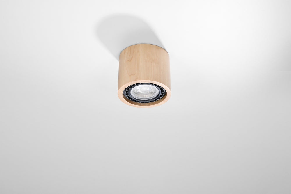 Plafondspot BASIC 1 natuurlijk hout