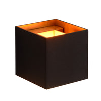 Applique murale LED Lucide XIO dimmable G9 1x4W 2700K angle de faisceau réglable Noir design carré moderne