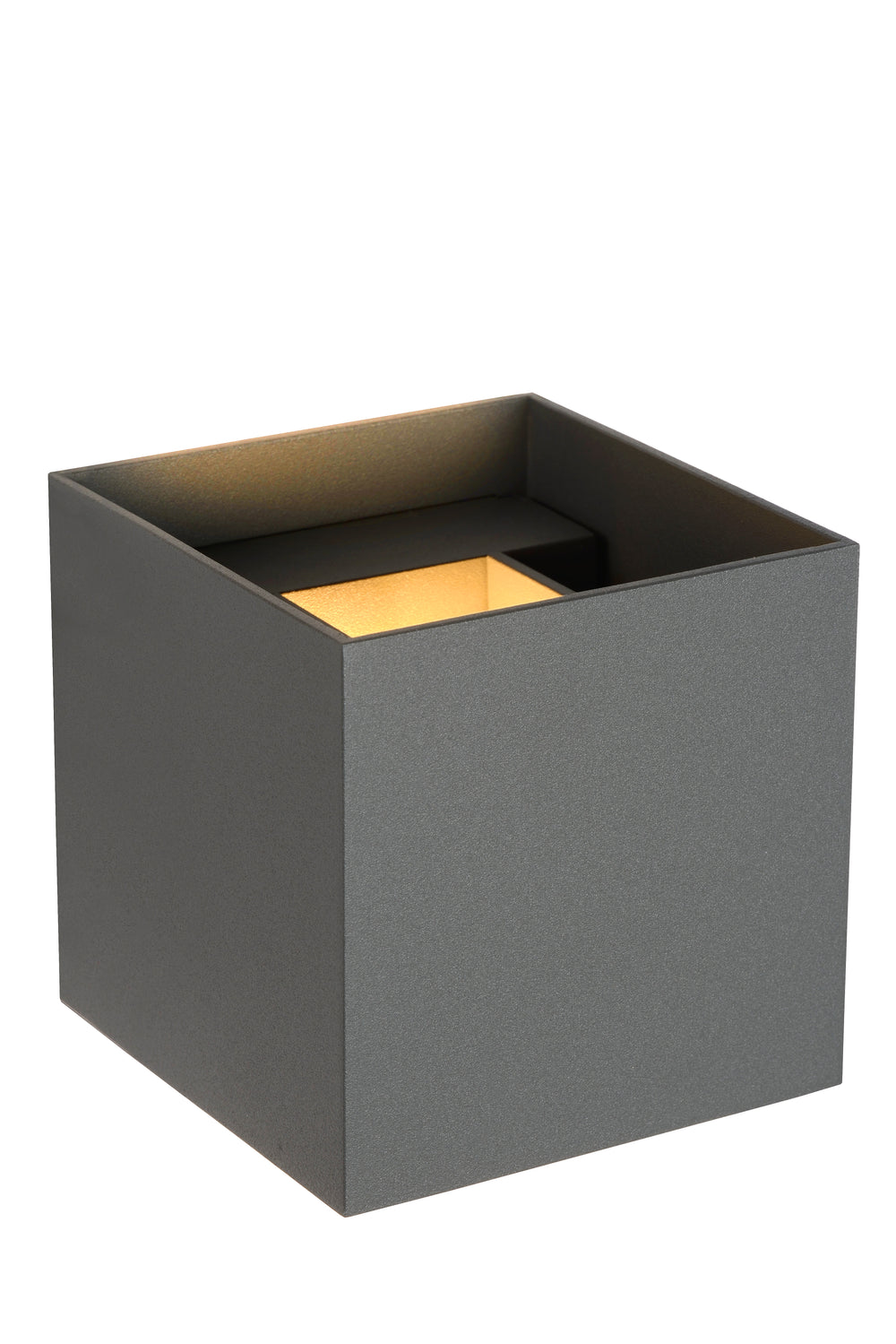 Applique murale LED Lucide XIO, G9 dimmable 1x4W 2700K, angle de faisceau réglable, Gris Foncé, design carré moderne