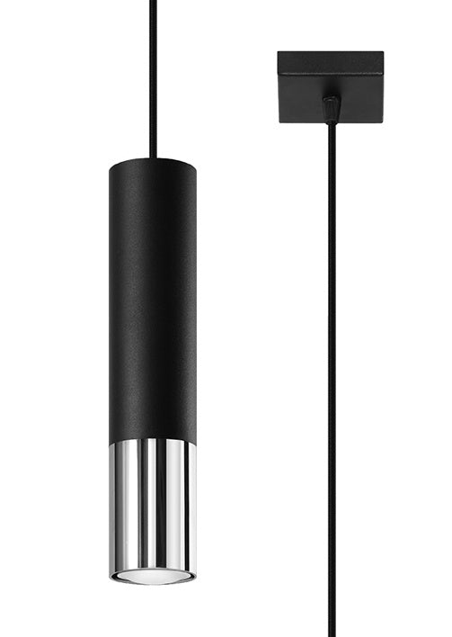 LED Hanglamp zwart chrome LOOPEZ - 1 x GU10 aansluiting