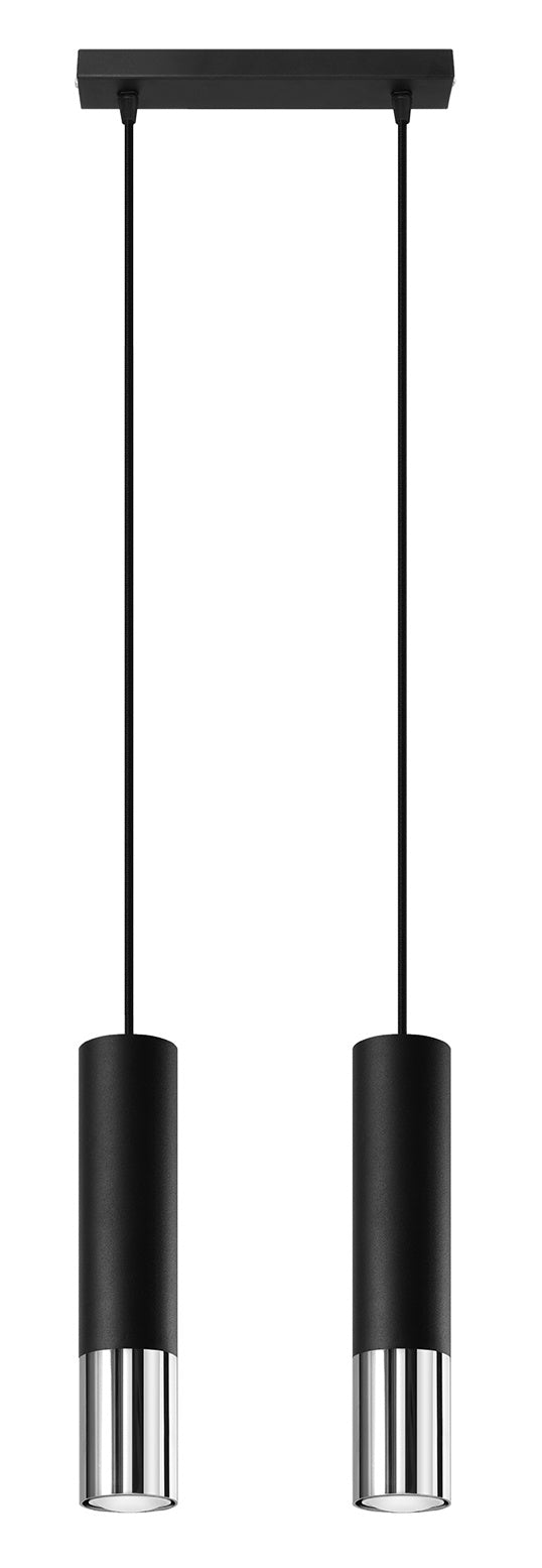 LED Hanglamp zwart chrome LOOPEZ - 2 x GU10 aansluiting