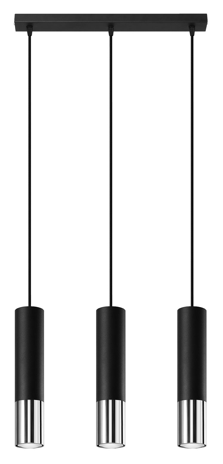 LED Hanglamp zwart chrome LOOPEZ - 3 x GU10 aansluiting
