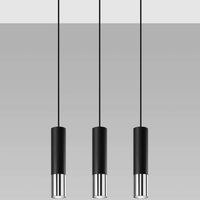 LED Hanglamp zwart chrome LOOPEZ - 3 x GU10 aansluiting