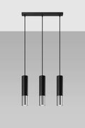 LED Hanglamp zwart chrome LOOPEZ - 3 x GU10 aansluiting