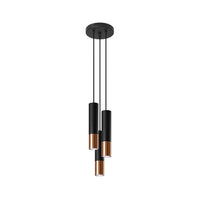 LED Hanglamp zwart koper LOOPEZ - 3 x GU10 aansluiting