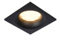 Lucide ZIVA inbouw LED spot Zandzwart, 1xGU10, IP44 badkamerverlichting, vierkant aluminium 85x85mm
