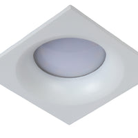 Lucide ZIVA badkamer inbouwspot, 1xGU10, IP44, Wit aluminium, vierkant 85x85mm, modern design