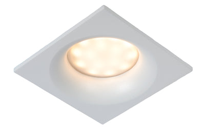 Lucide ZIVA badkamer inbouwspot, 1xGU10, IP44, Wit aluminium, vierkant 85x85mm, modern design