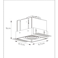 Spot encastré carré TRIMLESS Lucide, 1xGU10, 50W max, dimmable, IP20, aluminium Noir Sable