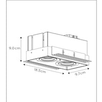 Lucide TRIMLESS inbouwspot 2xGU10 Zwart, aluminium behuizing, IP20, dimbaar, 220-240V