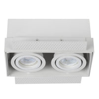 Lucide TRIMLESS spot encastré 2xGU10, aluminium, orientable, dimmable, IP20, Blanc, 185x97mm