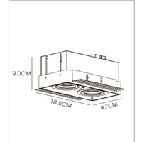 Lucide TRIMLESS spot encastré 2xGU10, aluminium, orientable, dimmable, IP20, Blanc, 185x97mm