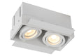 Lucide TRIMLESS inbouwspot 2xGU10, aluminium, kantelbaar, dimbaar, IP20, Wit, 185x97mm