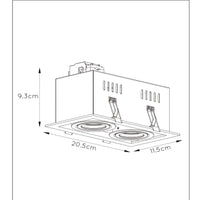 Lucide CHIMNEY inbouwspot 2xGU10 Zandzwart Aluminium IP20 220-240V 205x115mm modern design