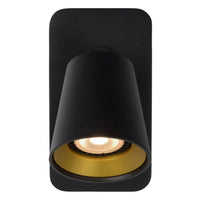 Lucide TURNON LED wandlamp Zwart/Goud 1x5W GU10 2200K-3000K dim to warm aluminium modern design IP20