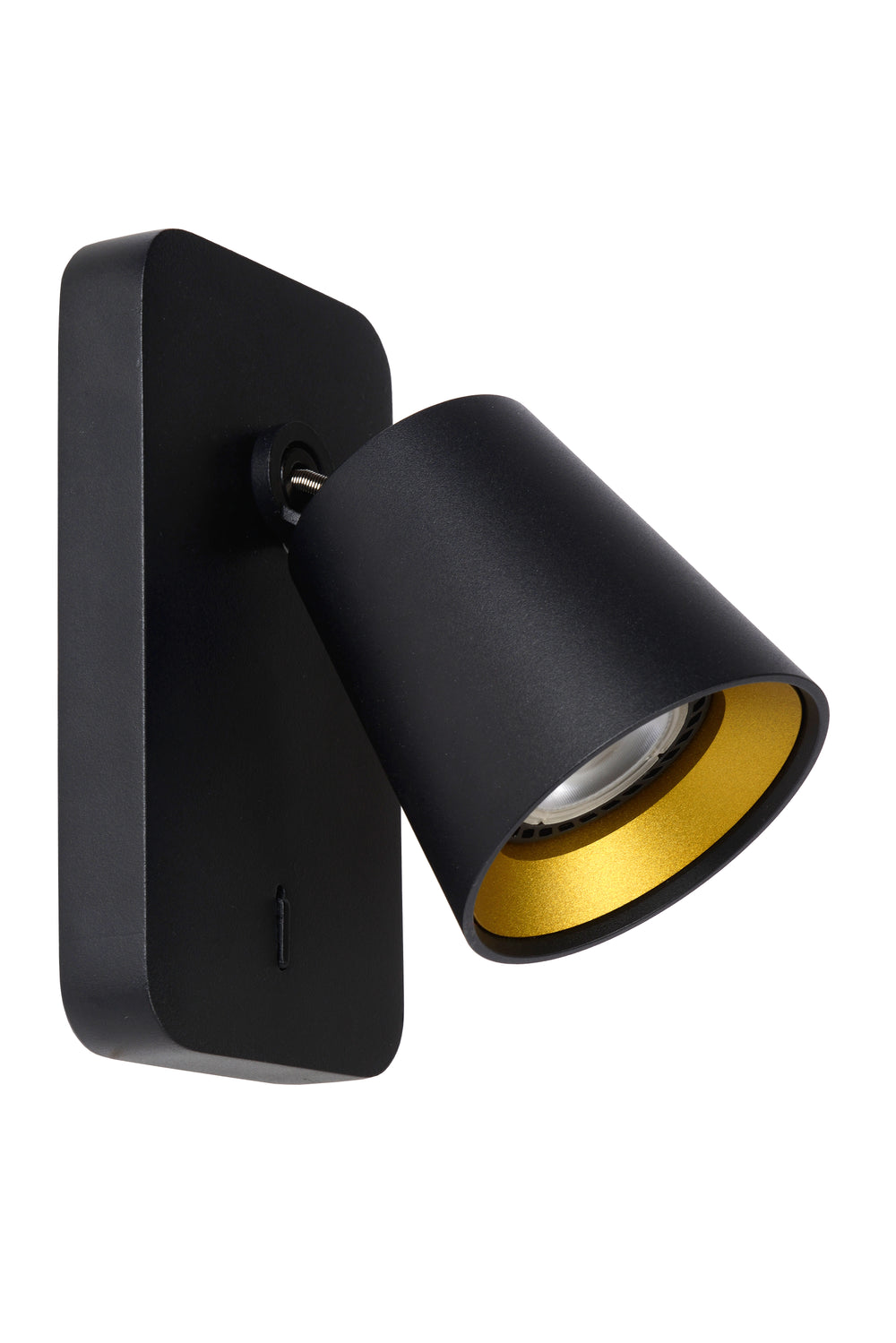 Applique murale LED Lucide TURNON Noir/Or 1x5W GU10 2200K-3000K dim to warm aluminium design moderne IP20