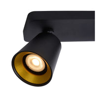 Lucide TURNON LED plafondspot, 2x5W GU10, dim to warm 2200K-3000K, Zwart Aluminium, IP20