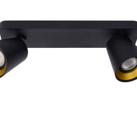 Lucide TURNON LED plafondspot, 2x5W GU10, dim to warm 2200K-3000K, Zwart Aluminium, IP20