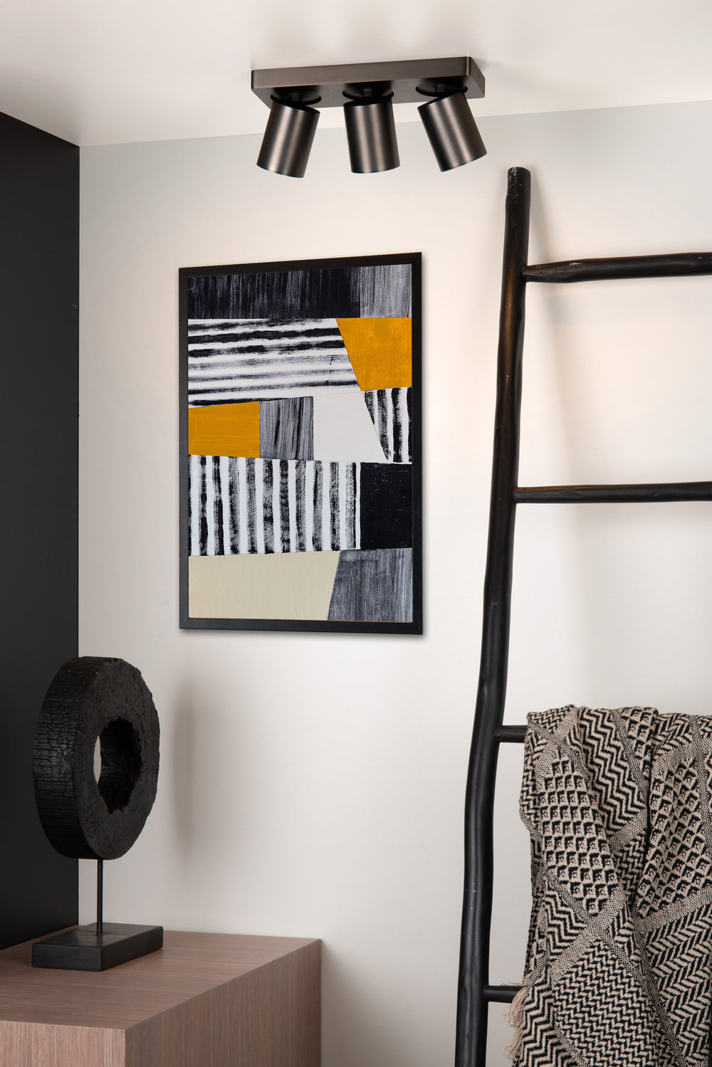 Spot LED de plafond Lucide NIGEL 3x5W GU10 dim to warm 2200K-3000K 960 lumens Anthracite IP20 orientable