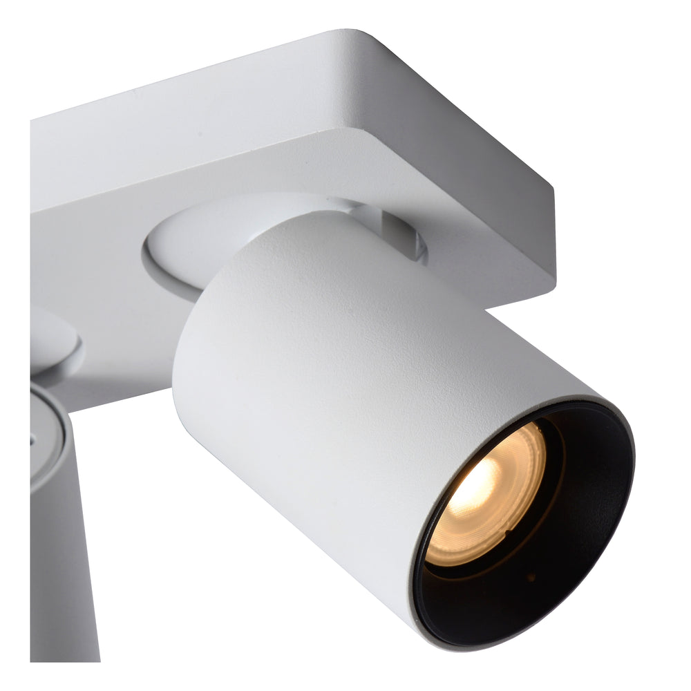 Lucide NIGEL LED plafondspot, 3x5W GU10 dim to warm 2200K-3000K, richtbaar aluminium Wit, IP20
