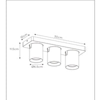 Spot LED de plafond Lucide NIGEL, 3x5W GU10 dim to warm 2200K-3000K, orientable aluminium Blanc, IP20