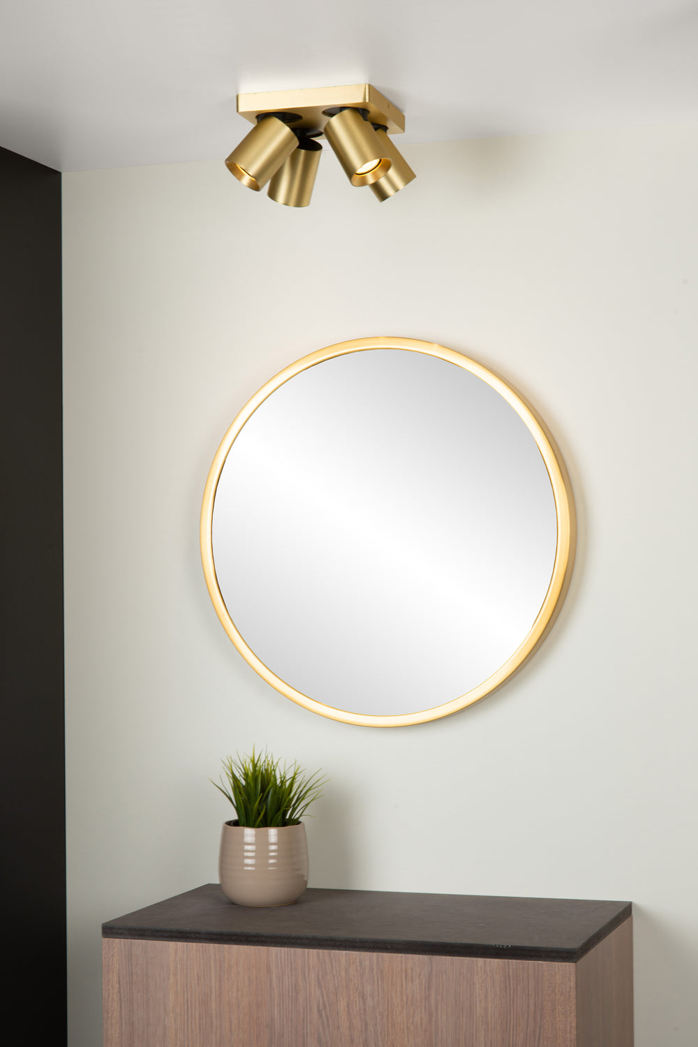 Spot LED plafond Lucide NIGEL 4x5W GU10 dim to warm 2200K-3000K 1280 lumens IP20 Laiton or mat