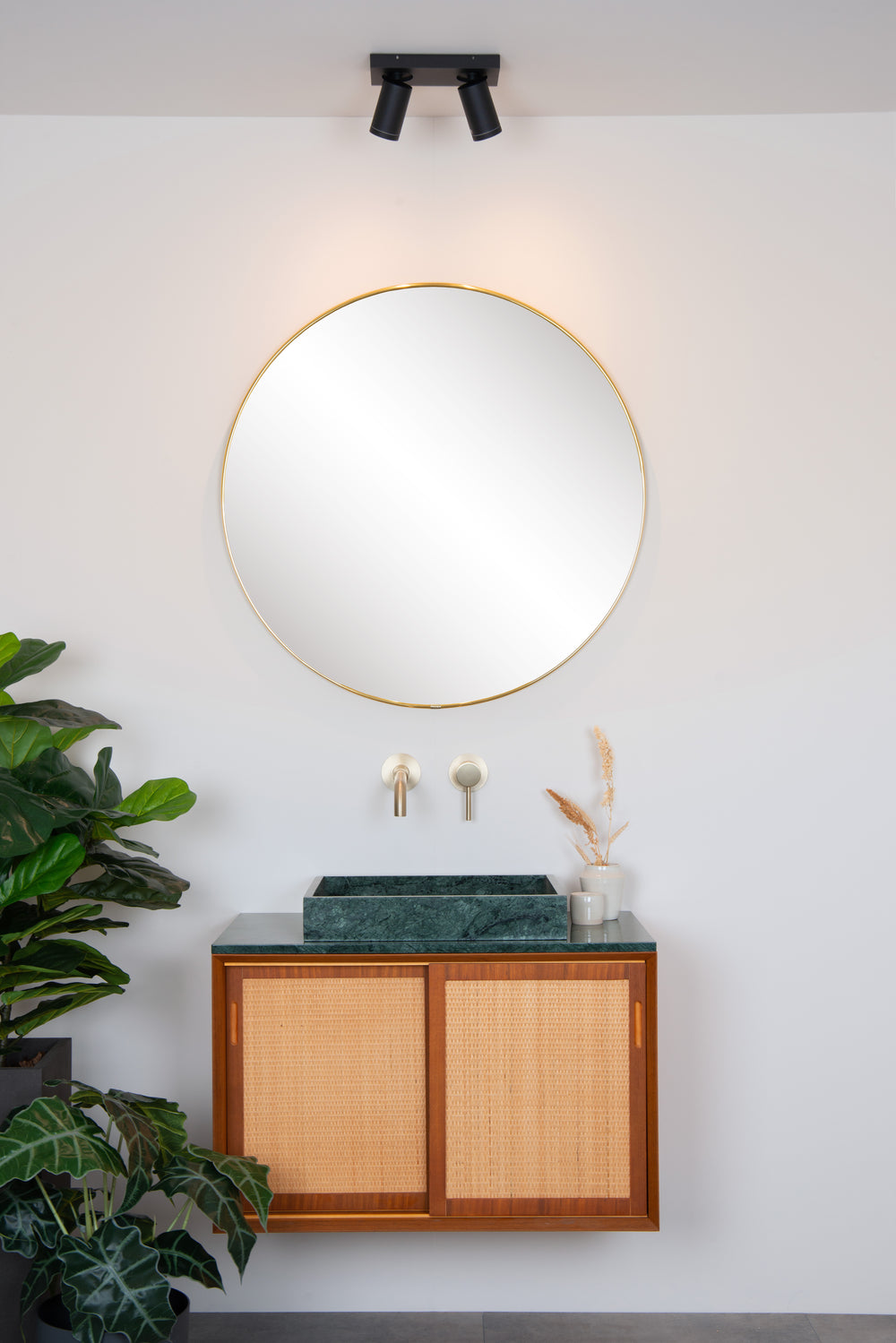 Lucide TAYLOR LED plafondspot, 2x5W GU10 dim to warm 2200K-3000K, IP44 badkamerlamp Zwart