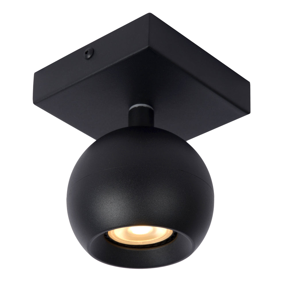 Lucide FAVORI LED plafondspot Zwart, 1xGU10, 230V, IP20, dimbaar, 360° verstelbaar metalen modern design