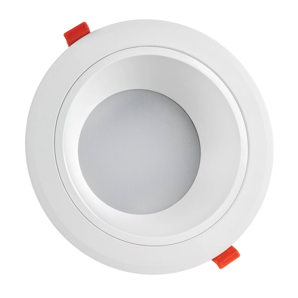 Spot encastré LED Spectrum 30W 2400 lumens 3000K blanc chaud IP44 Boîtier blanc Découpe 230mm