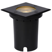 Lucide BILTIN LED grondspot, 1xGU10, IP67, 220-240V, Zand Mat Zwart, vierkante buiten inbouwspot
