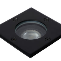 Lucide BILTIN LED grondspot, 1xGU10, IP67, 220-240V, Zand Mat Zwart, vierkante buiten inbouwspot