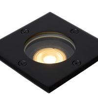 Lucide BILTIN LED grondspot, 1xGU10, IP67, 220-240V, Zand Mat Zwart, vierkante buiten inbouwspot