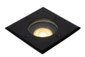 Lucide BILTIN LED grondspot, 1xGU10, IP67, 220-240V, Zand Mat Zwart, vierkante buiten inbouwspot