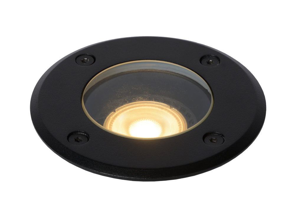 Lucide BILTIN LED grondspot IP67 Zand Mat Zwart Ø108mm GU10 220-240V buiten inbouwverlichting