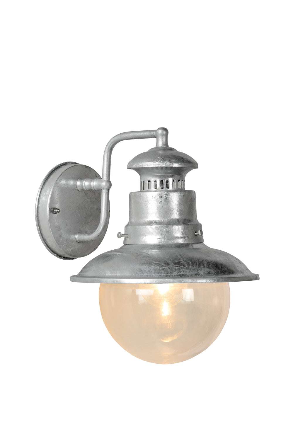 Applique murale Lucide FIGO intérieur extérieur ronde 215mm douille E27 IP44 acier galvanisé finition noire
