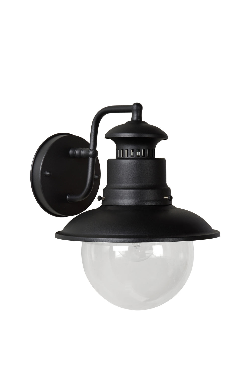 Applique murale d’extérieur Lucide FIGO, ronde 215mm, culot E27, IP44 Boîtier en acier-aluminium noir
