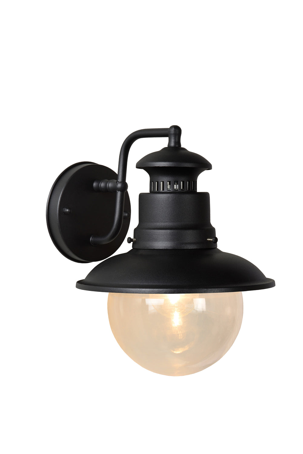Applique murale d’extérieur Lucide FIGO, ronde 215mm, culot E27, IP44 Boîtier en acier-aluminium noir