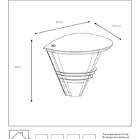 Lucide LIVIA wandlamp Zwart, modern aluminium, E27 fitting, 60W max, IP44 buiten binnen verlichting