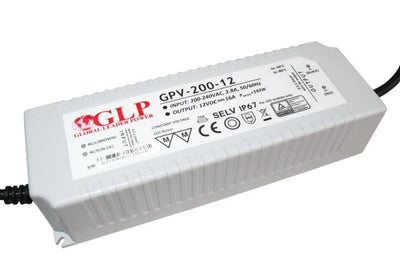 Alimentation LED GLP 12V 192W 16A IP67 étanche pour applications d'éclairage fiables