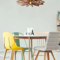 Suspension Lucide ZIDANE Blanche Ø76cm, 1xDouille E27, MDF et Métal, IP20, 220-240V