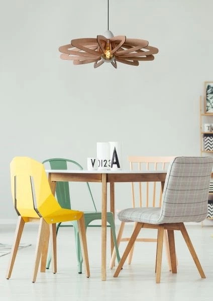 Lucide ZIDANE hanglamp Wit Ø76cm, 1xE27 fitting, MDF en Metaal, IP20, 220-240V