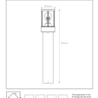 Lucide LORI buiten LED sokkellamp met E27, IP44, dag nacht sensor, 220-240V, 800mm Antraciet