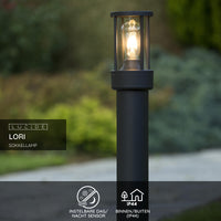 Lucide LORI buiten LED sokkellamp met E27, IP44, dag nacht sensor, 220-240V, 800mm Antraciet