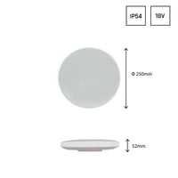 LED plafonnière Nymphea IP54 - 18W 2050lm - Lichtkleur optioneel - bewegings- en schemasensor