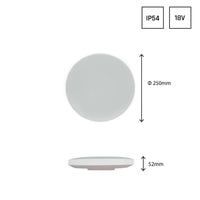 LED plafonnière Nymphea IP54 - 18W 2050lm - Lichtkleur optioneel - bewegings- en schemasensor