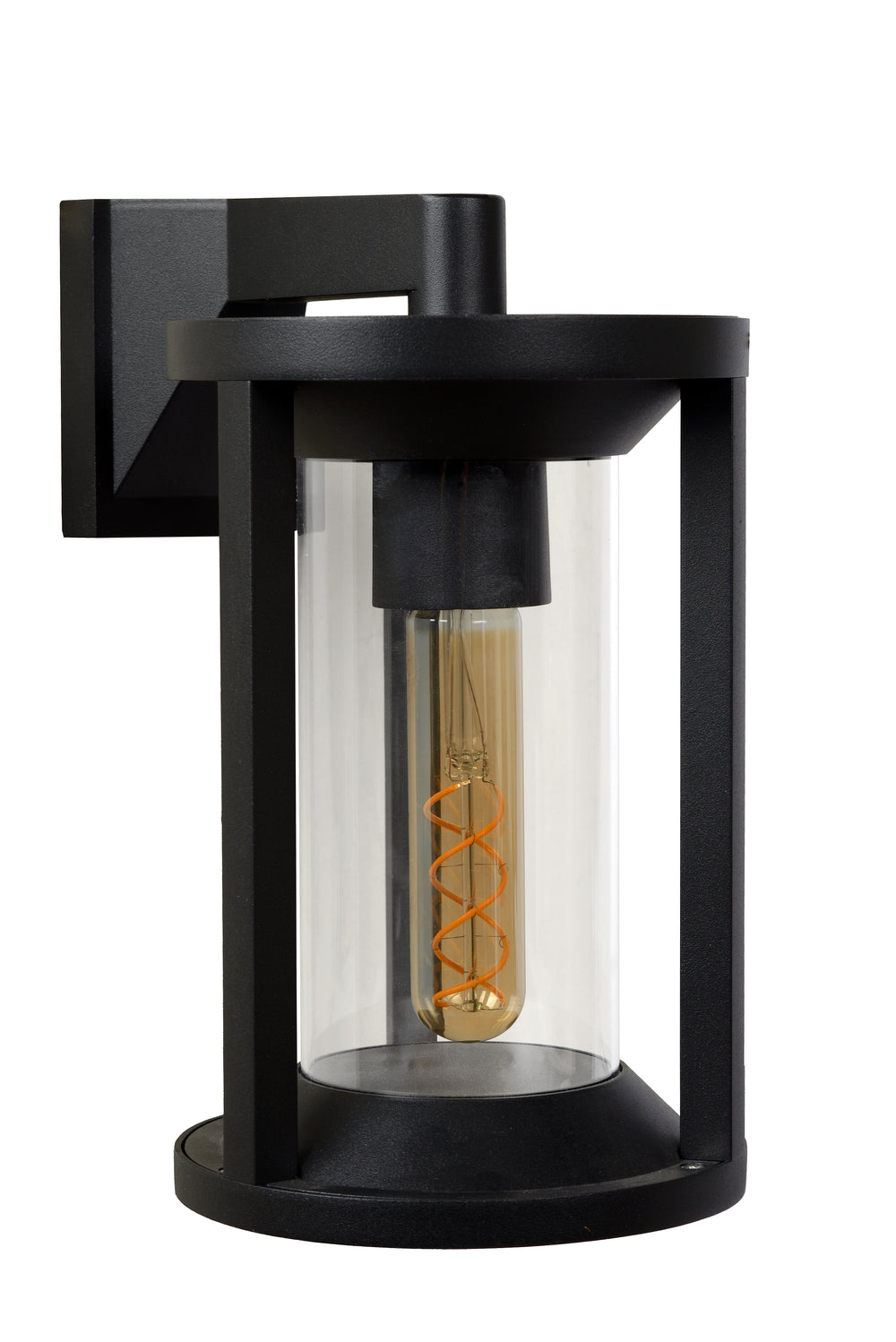 Applique murale d'extérieur noire Lucide CADIX, douille E27, boîtier en aluminium moulé sous pression IP65, design moderne 220-240V