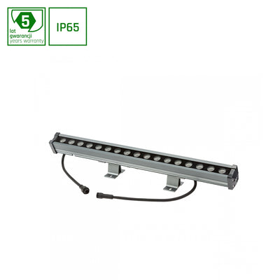 Spectrum LED Wallwasher 18W 3000K 1000 lumen IP65 Aluminium Grijs 50cm Plafondmontage Dimbaar