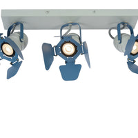 Lucide picto 3xGU10 plafonnier LED bleu pour chambre d'enfant