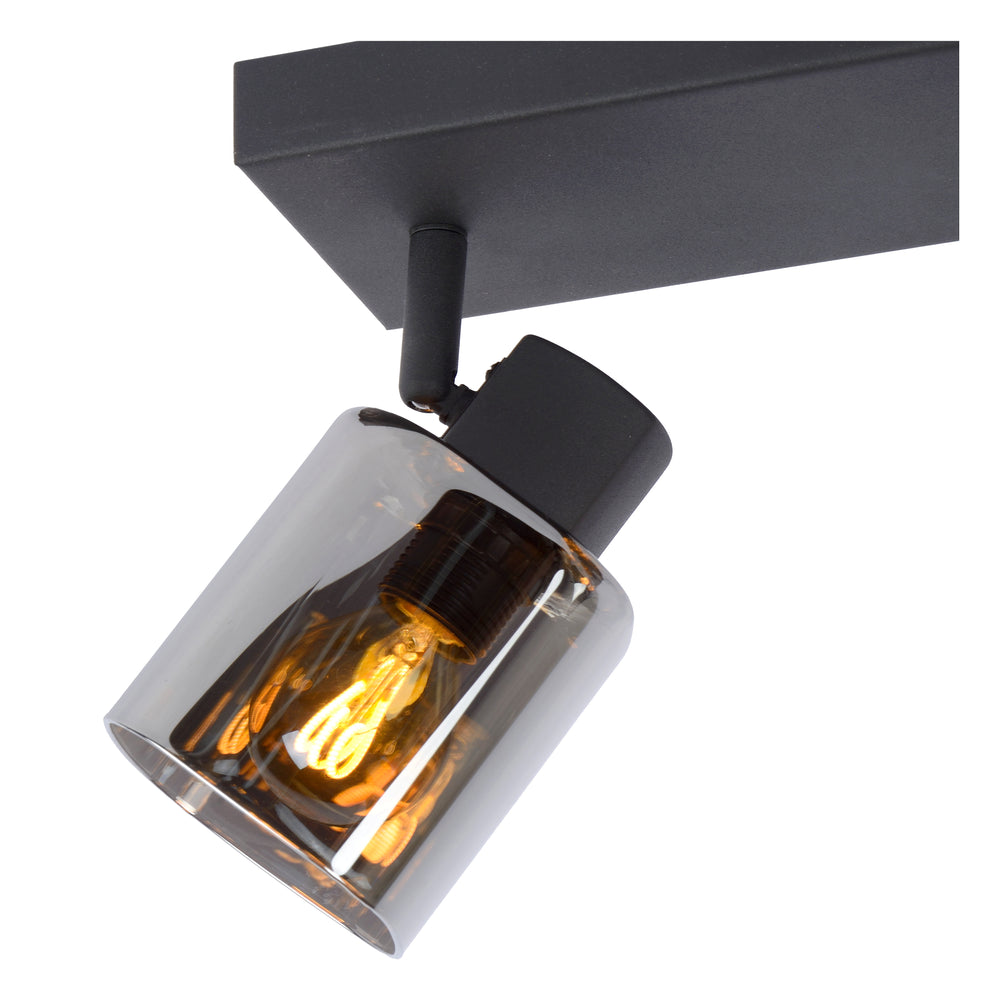 Spot plafonnier Lucide ALION 3xE14 Noir, luminaire rétro en métal orientable pour intérieur, IP20, dimmable 230V
