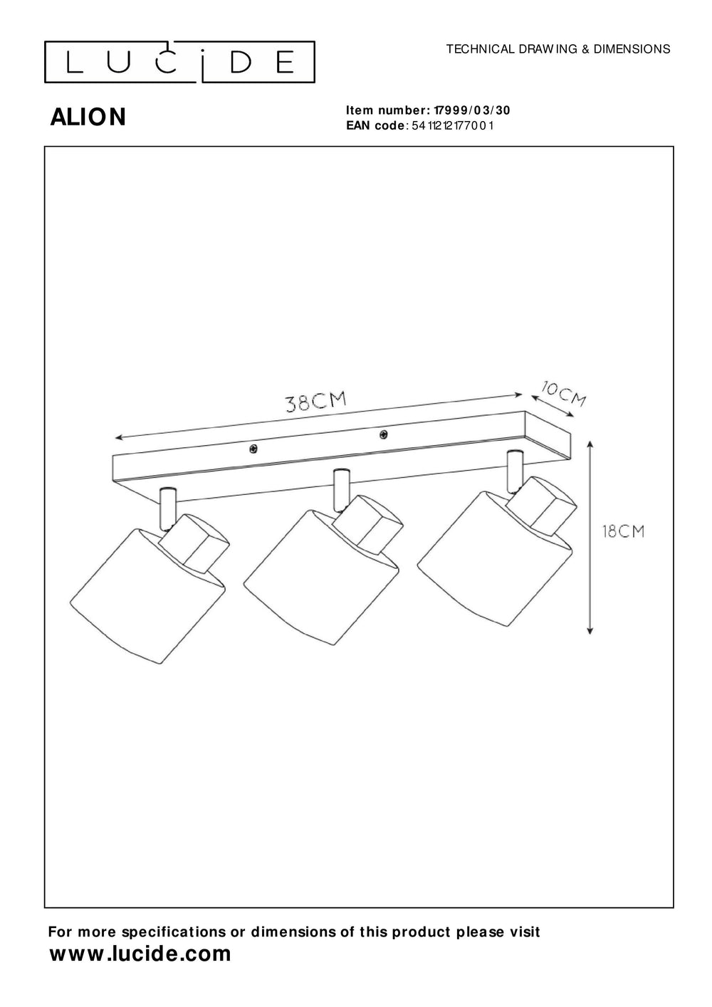 Spot plafonnier Lucide ALION 3xE14 Noir, luminaire rétro en métal orientable pour intérieur, IP20, dimmable 230V